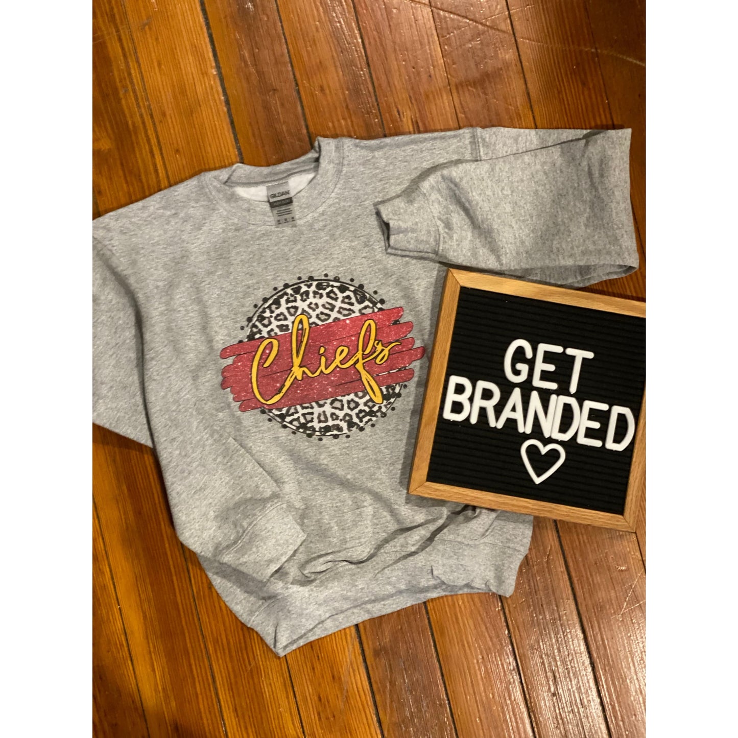 Leopard Circle Chiefs Crew Sweatshirt