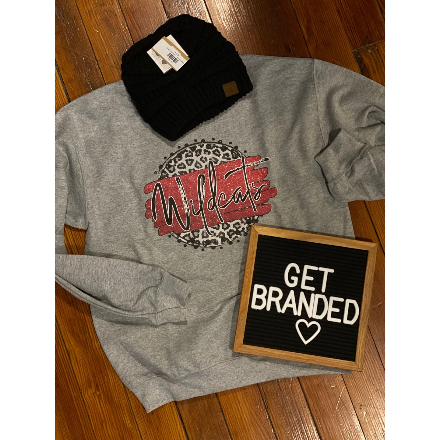 Leopard Circle Wildcats Crew Sweatshirt