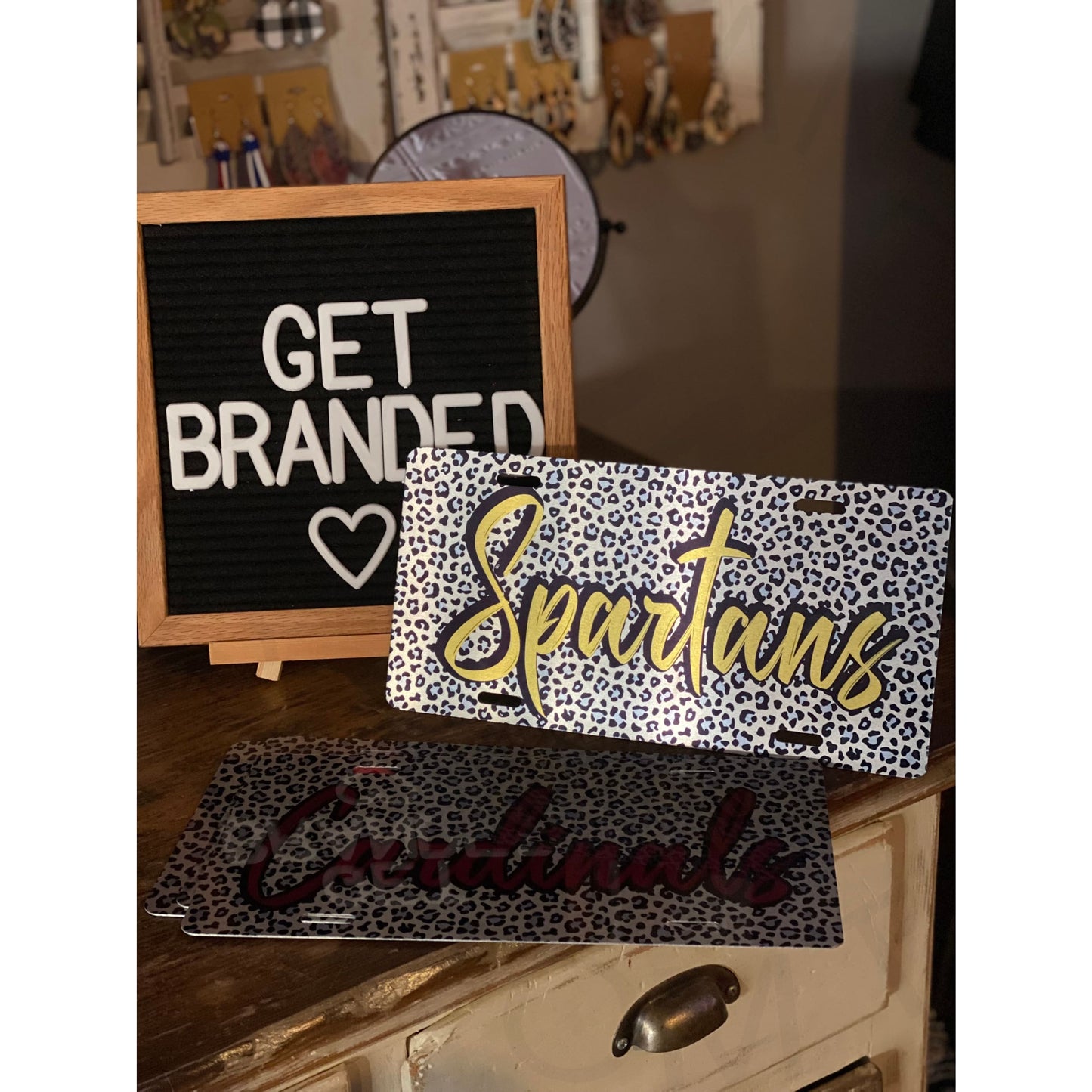 Leopard Mascot License Plate - Spartans - Accessories