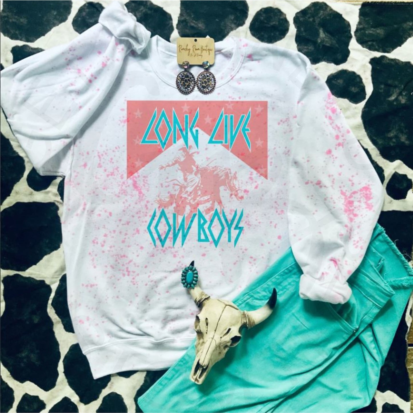 Long Live Cowboys Distressed Sweatshirt