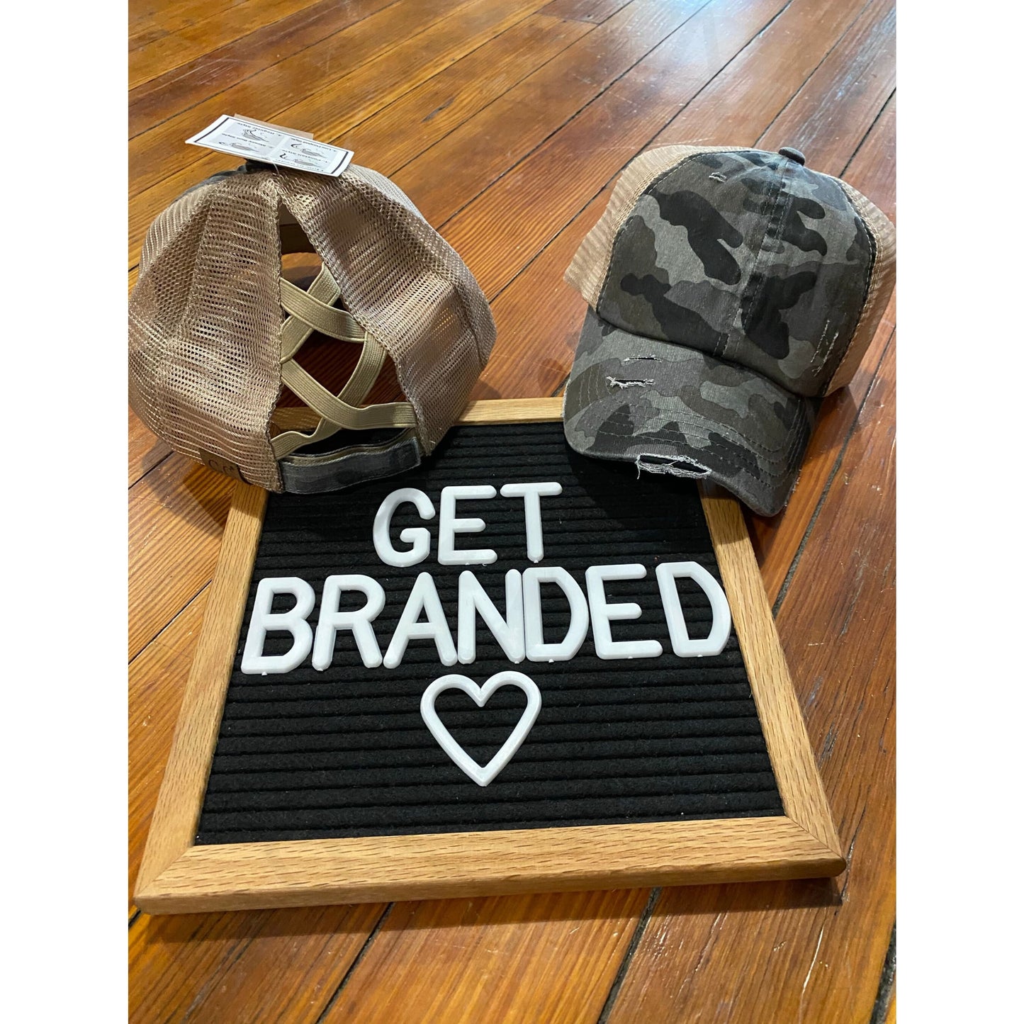 Washed Denim Criss Cross High Pony CC Ball Cap -