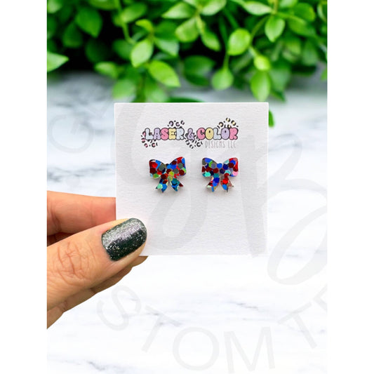4th of July Bow Earrings Coquette Bow Stud USA Earrings