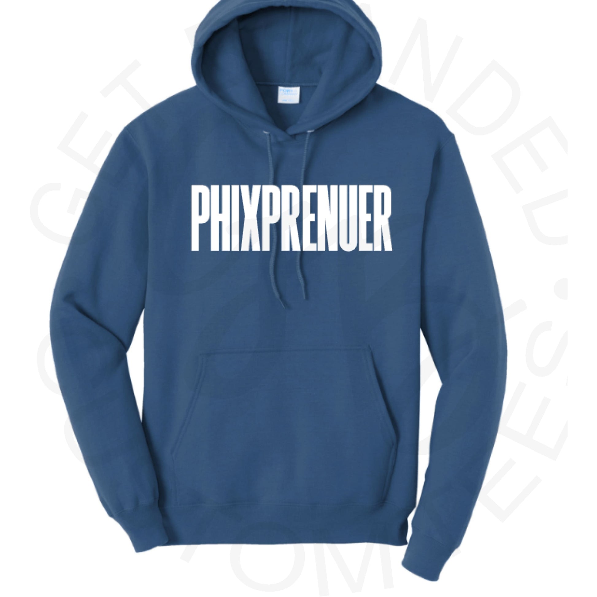 PRE-ORDER Phixprenuer Hoodie - SM / Block Letters / Neptune