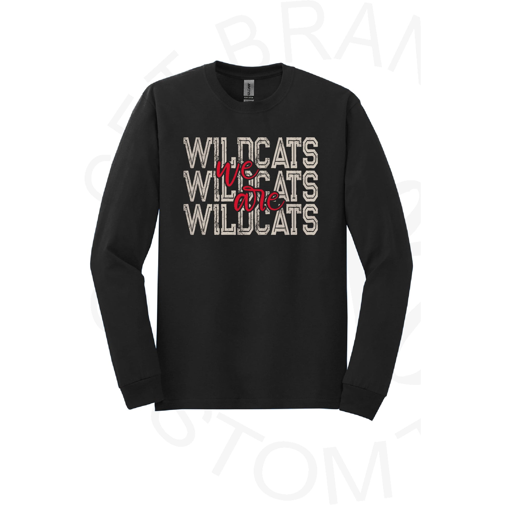 ADULT We Are Wildcats Tees- Black with Silver Metallic Ink