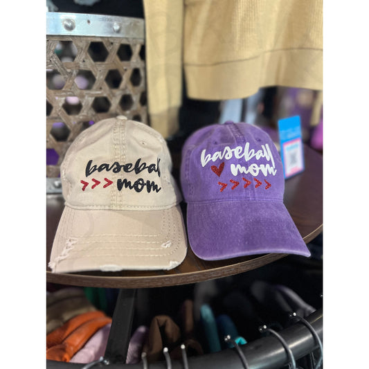 Baseball Mom Glitter Hat