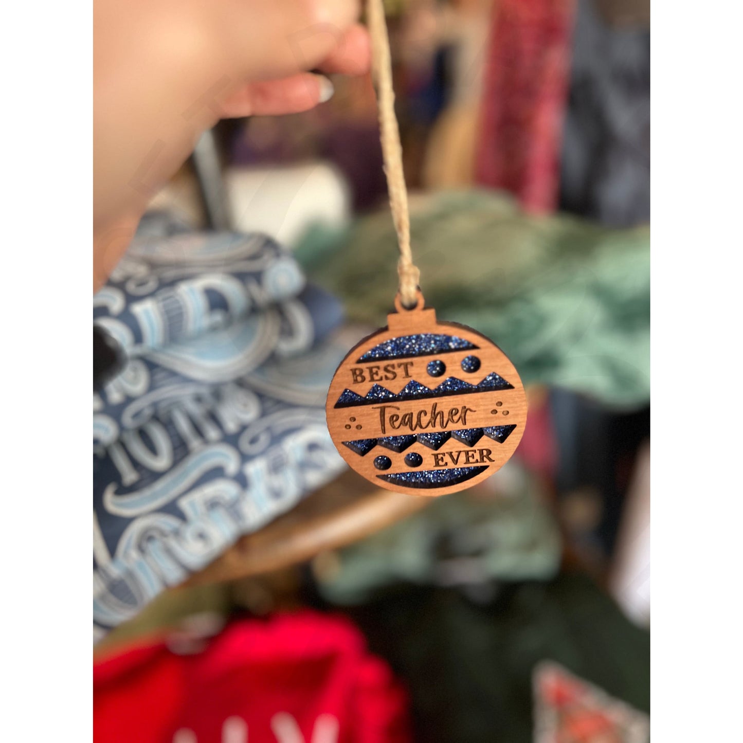 Best Teacher Ever - Glitter Ornament