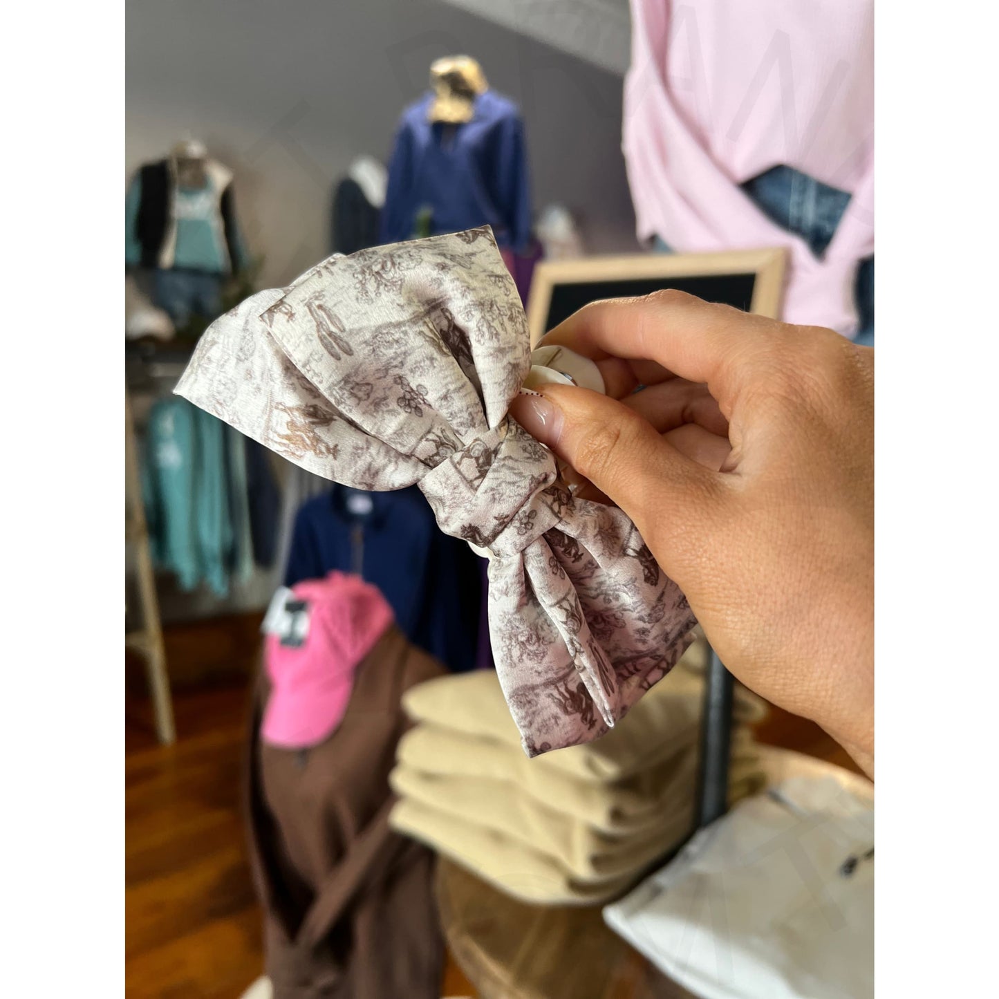 Big Mood Bow Clip - Western Toile