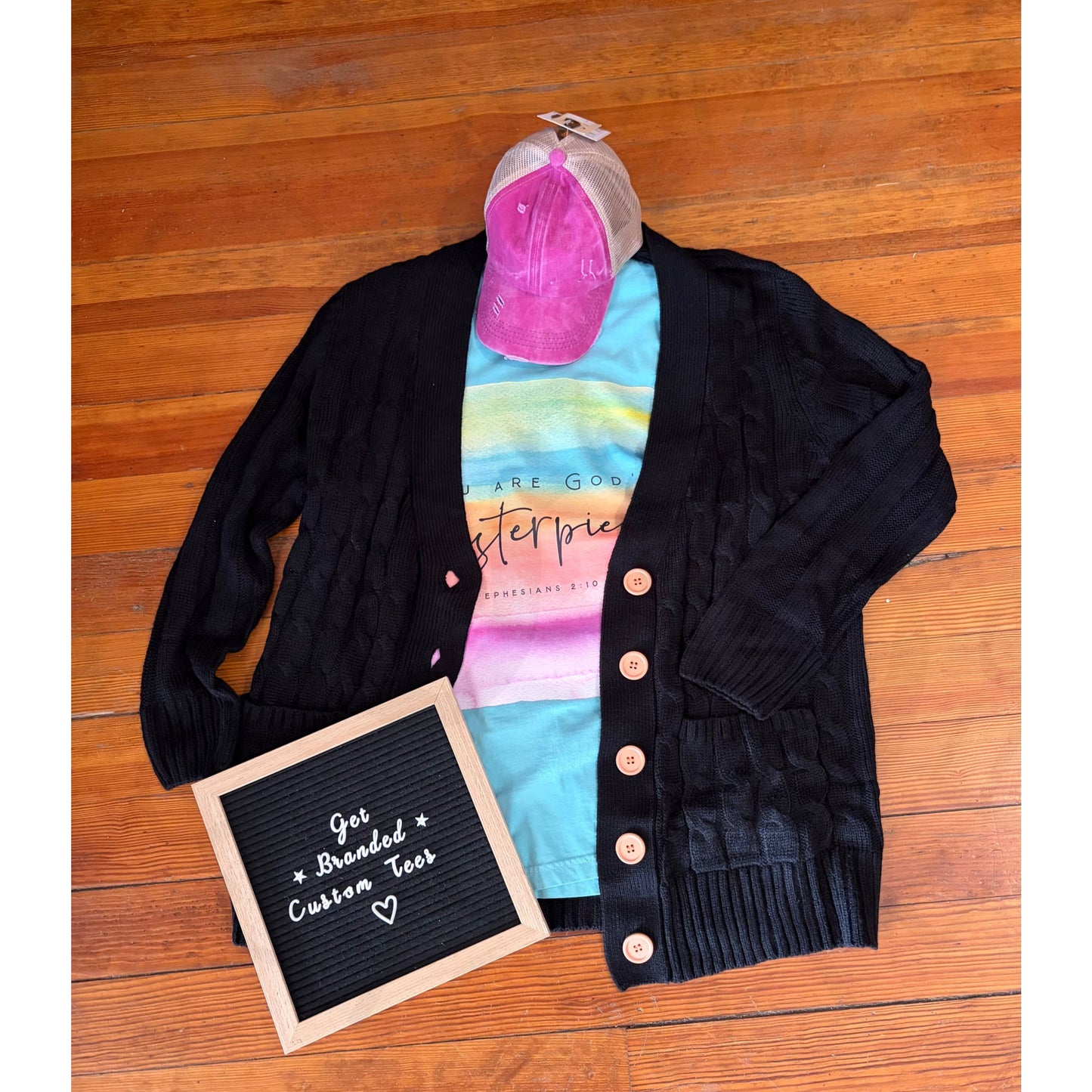 Black Cardigan with Pockets - LG