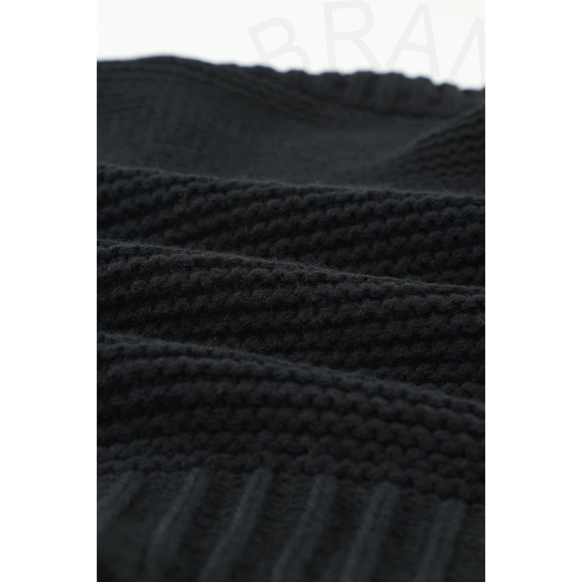 Black Open Front Chunky Knit Cardigan - Apparel &