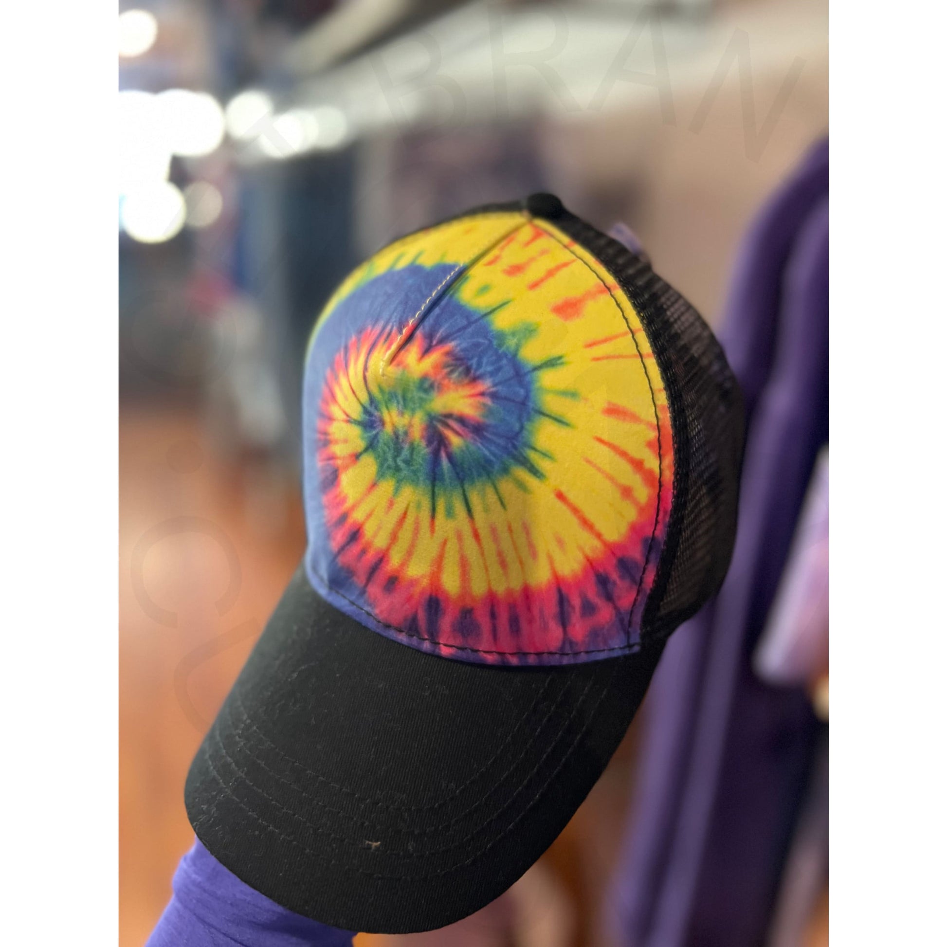 Black Tie Dye Snap Back Hat