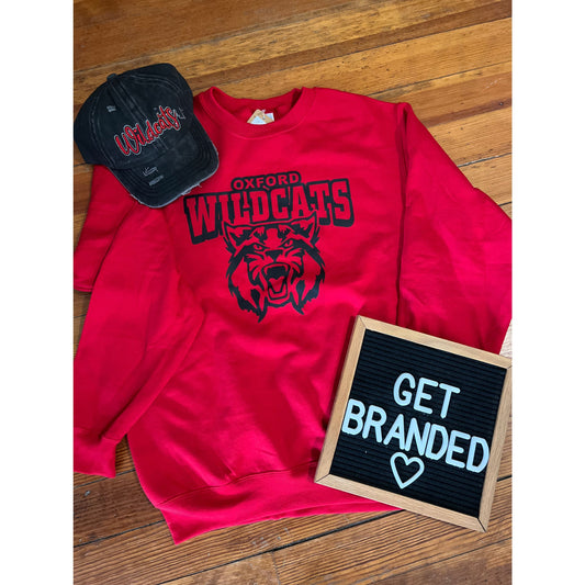 Classic Oxford Wildcats Red Crew