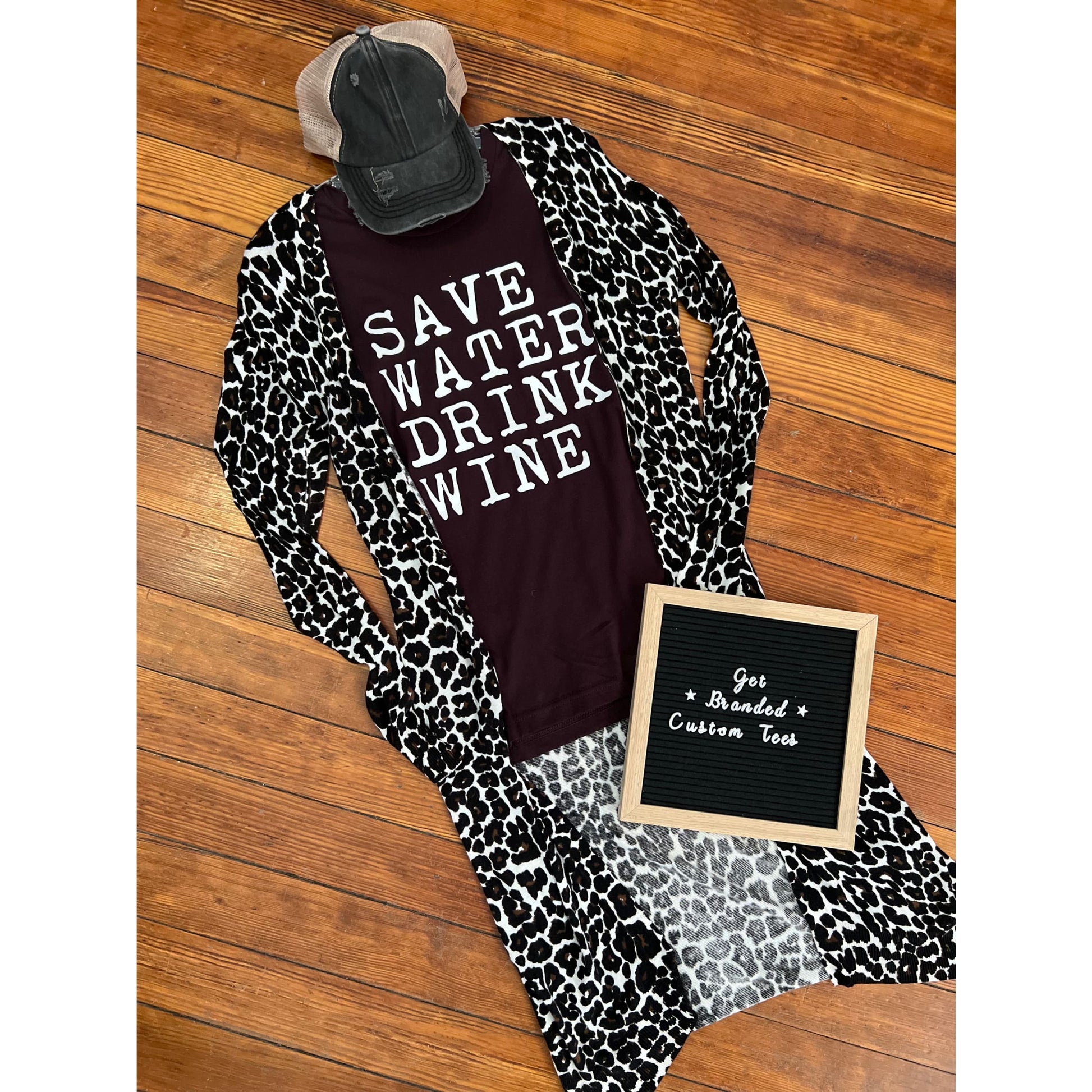 ’Save Water Drink Wine’ Bella Canvas Tee