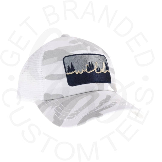 Embroidered Wild Patch C.C High Pony Criss Cross Ball Cap MB