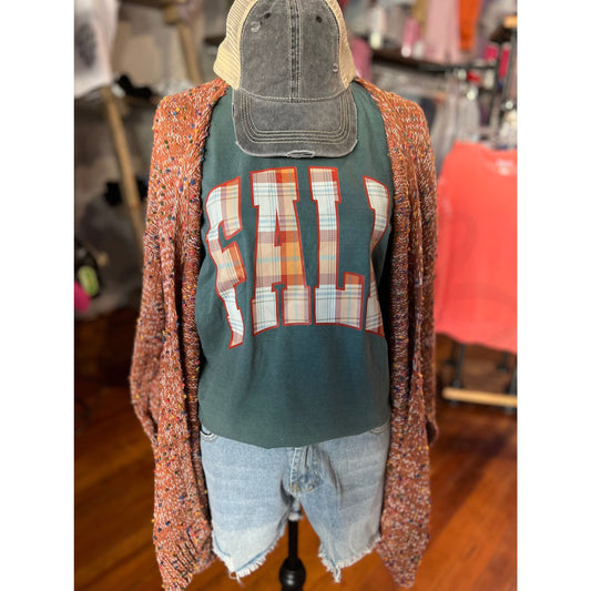 Fall Plaid Comfort Colors Tee - Apparel & Accessories