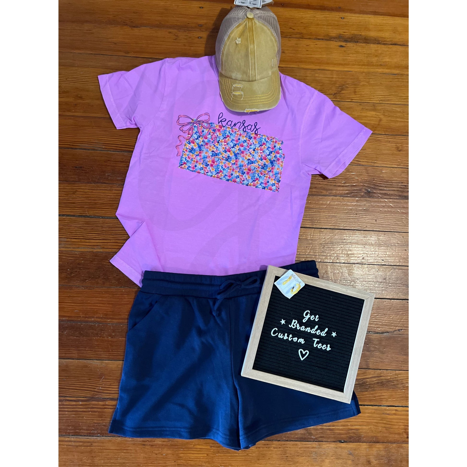 Floral State Comfort Colors Tee - Apparel & Accessories