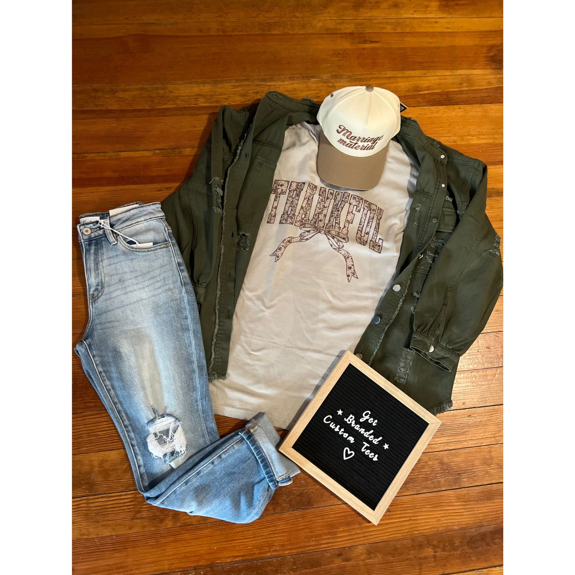 Floral Thankful Bella Canvas Tee