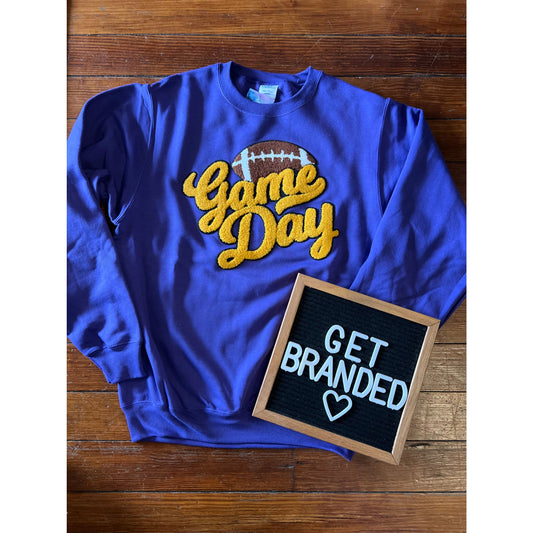 Game Day Chenille Patch Purple Crew - Apparel & Accessories