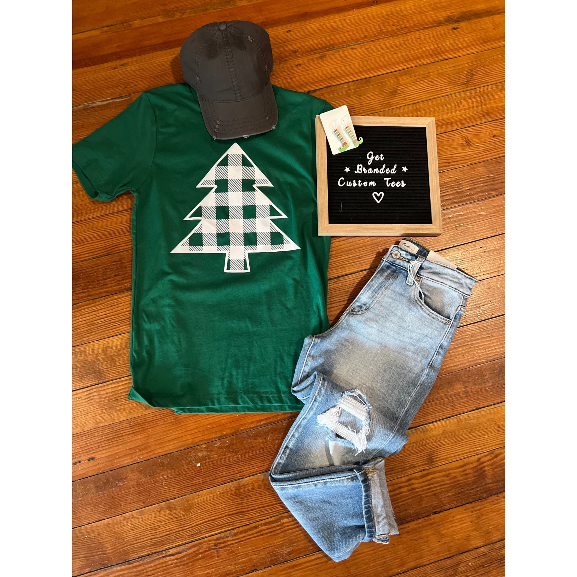 Green Christmas Tree Bella Canvas Tee