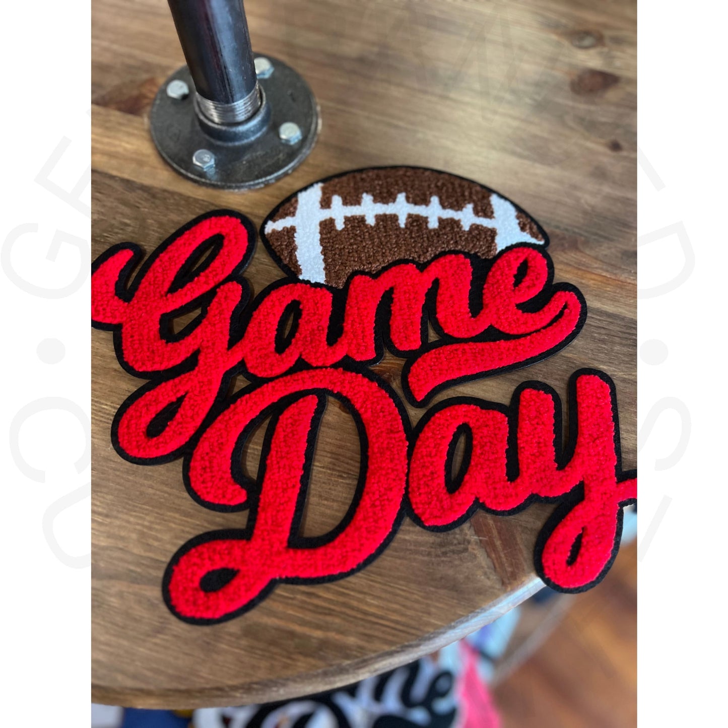 PRE-ORDER Custom Red Chenille Game Day Football Patch