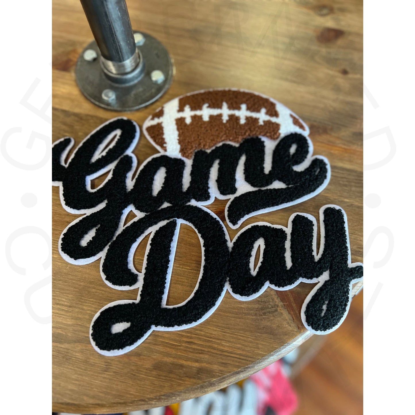 PRE-ORDER Black With White Football Game Day Patch