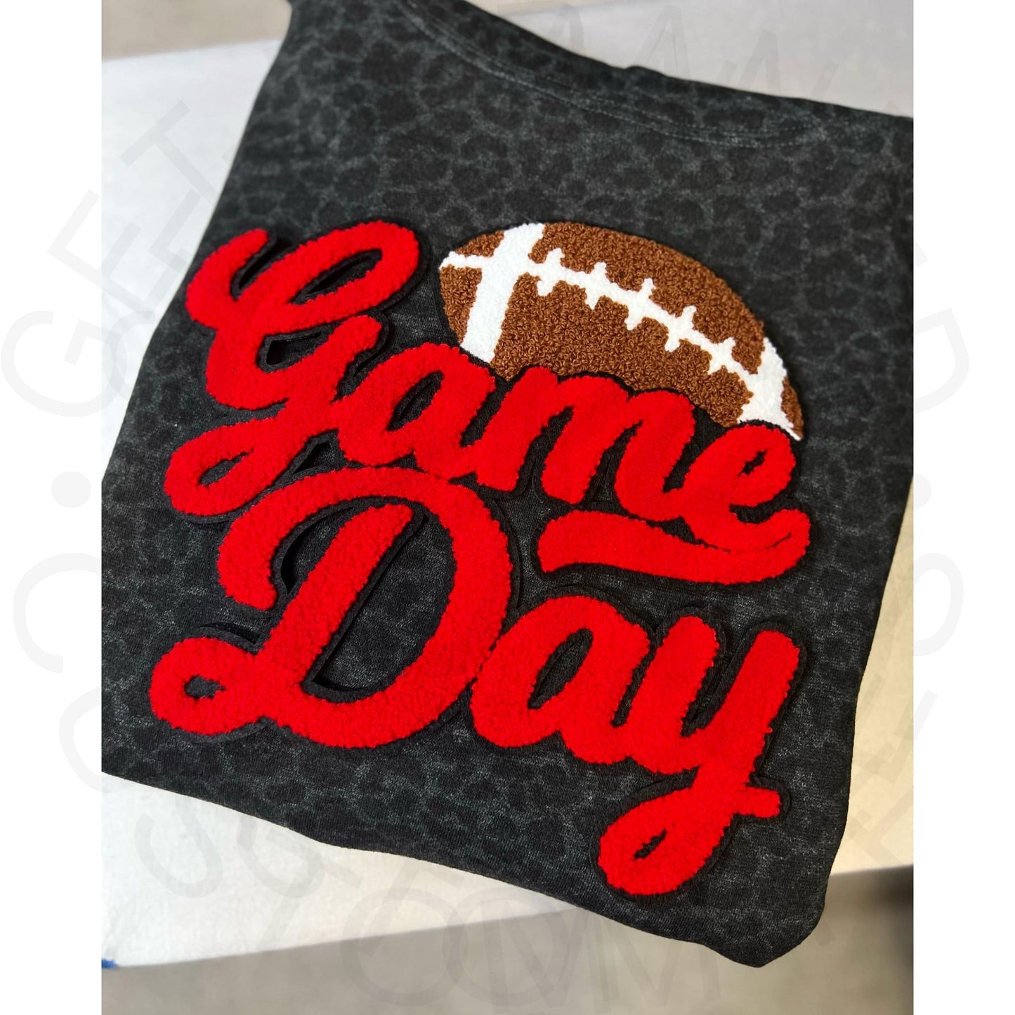 Game Day Chenille Patch Leopard Hoodies- Printed as ordered