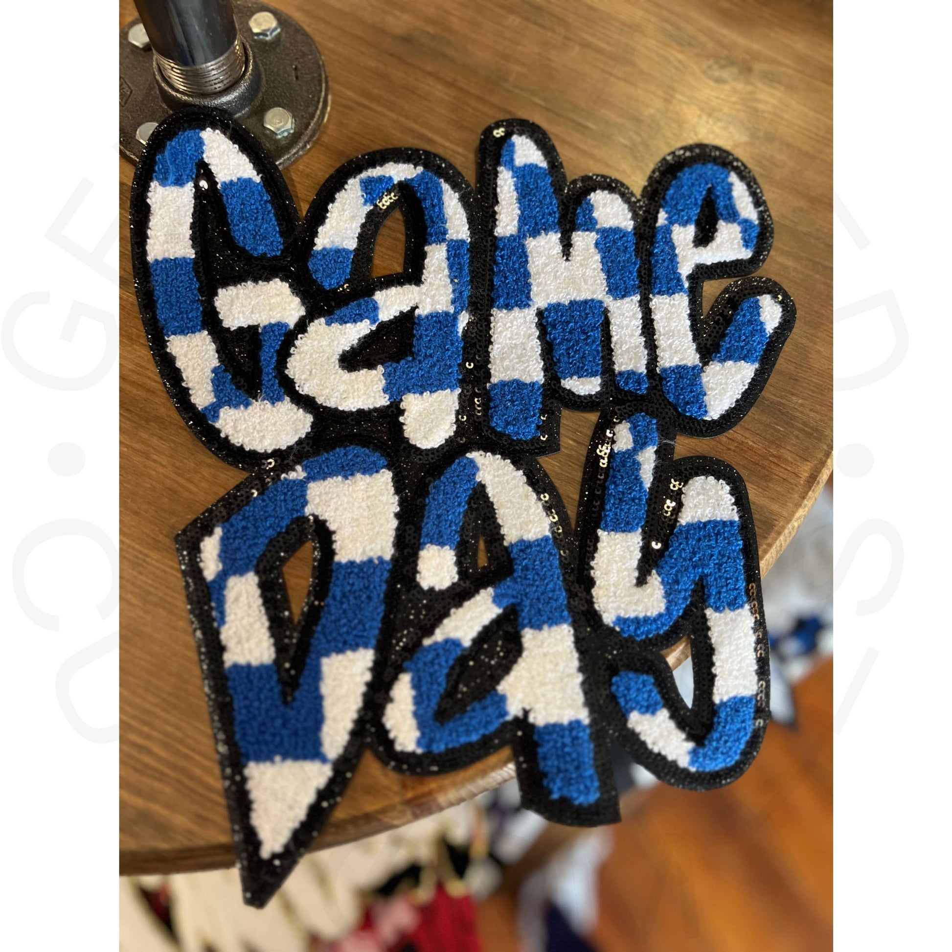 PRE-ORDER Blue And White Checkered Game Day Patch