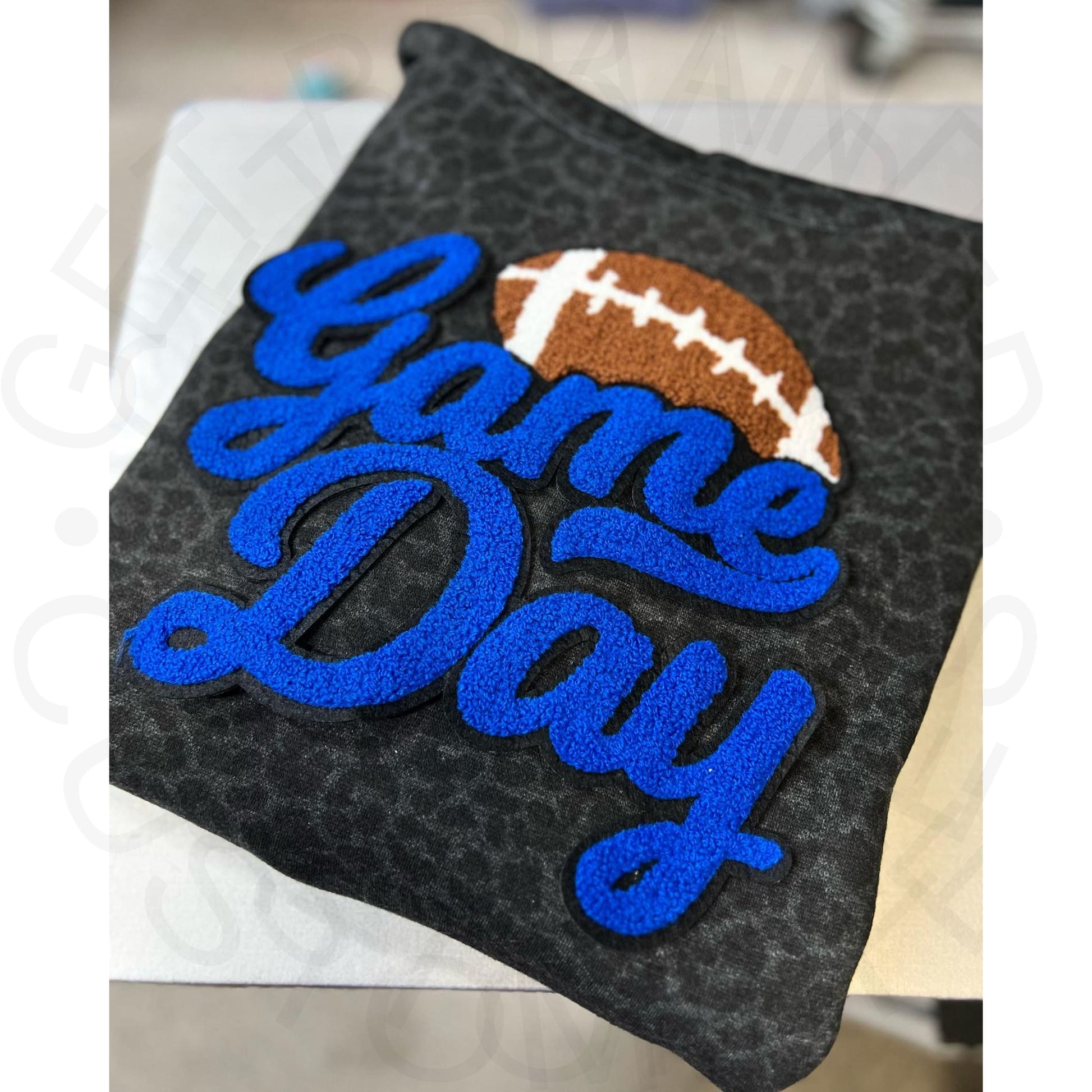 Game Day Chenille Patch Leopard Hoodies- Printed as ordered