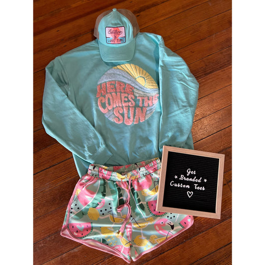 ’Here Comes The Sun’ Comfort Colors Fluff Patch Crew