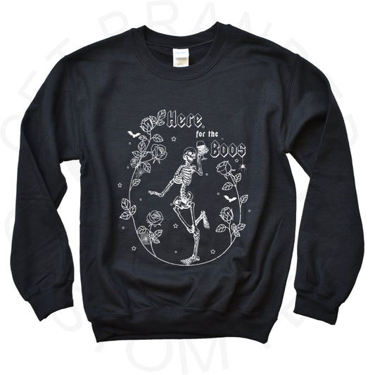 Here For The Boos Crew Sweatshirt