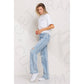 High Rise Acid Wash Straight Jean - Apparel & Accessories