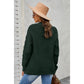 Hunter Green Open Front Chunky Knit Cardigan - Apparel &