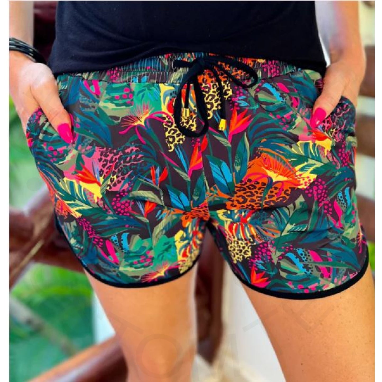 In the Jungle Drawstring Everyday Shorts - Shorts