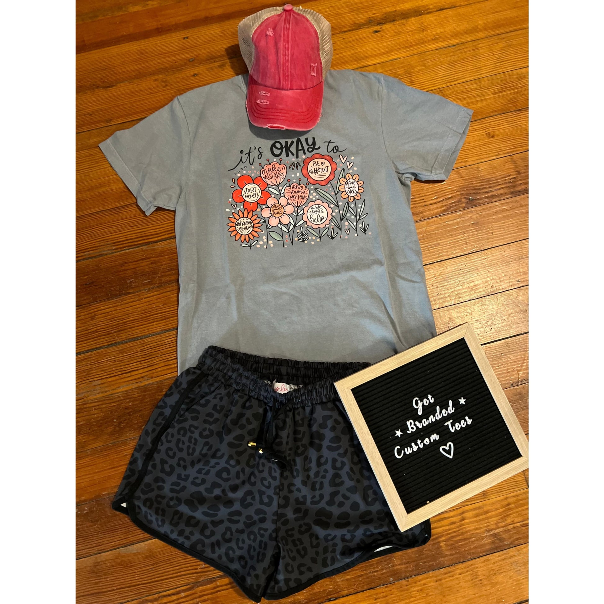 It’s Okay Comfort Colors Graphic Tee - Apparel & Accessories