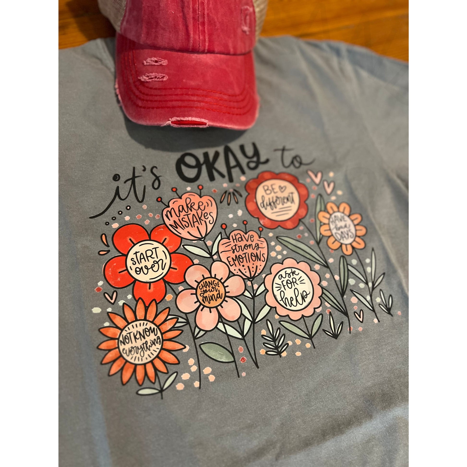 It’s Okay Comfort Colors Graphic Tee - Apparel & Accessories