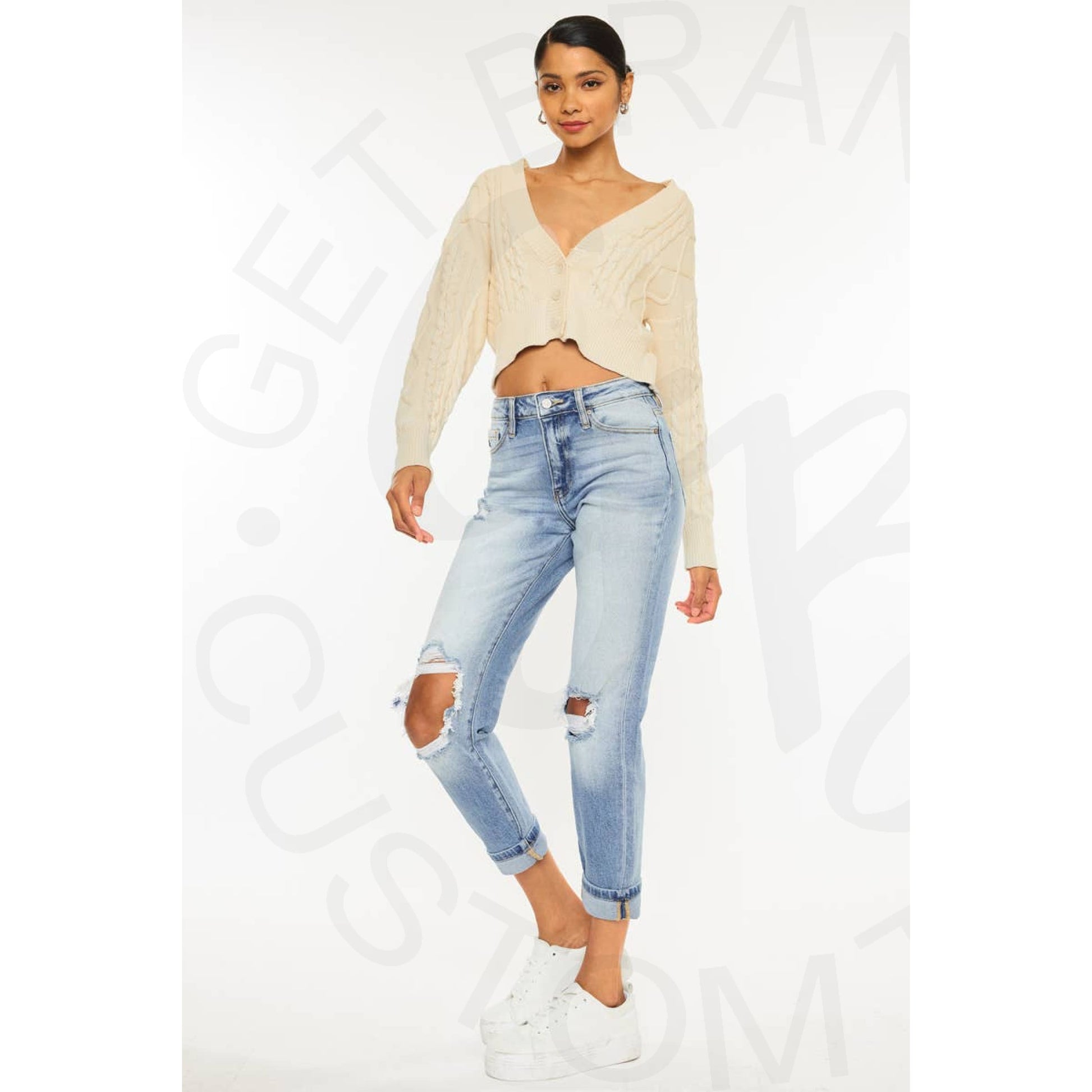 Kan Can High Rise Mom Jeans - Apparel & Accessories