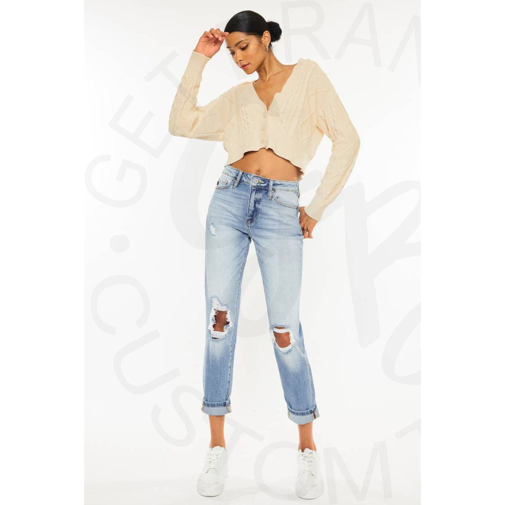 Kan Can High Rise Mom Jeans - Apparel & Accessories