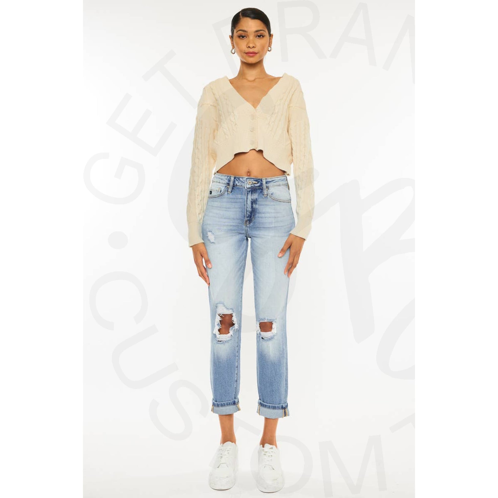 Kan Can High Rise Mom Jeans - Apparel & Accessories