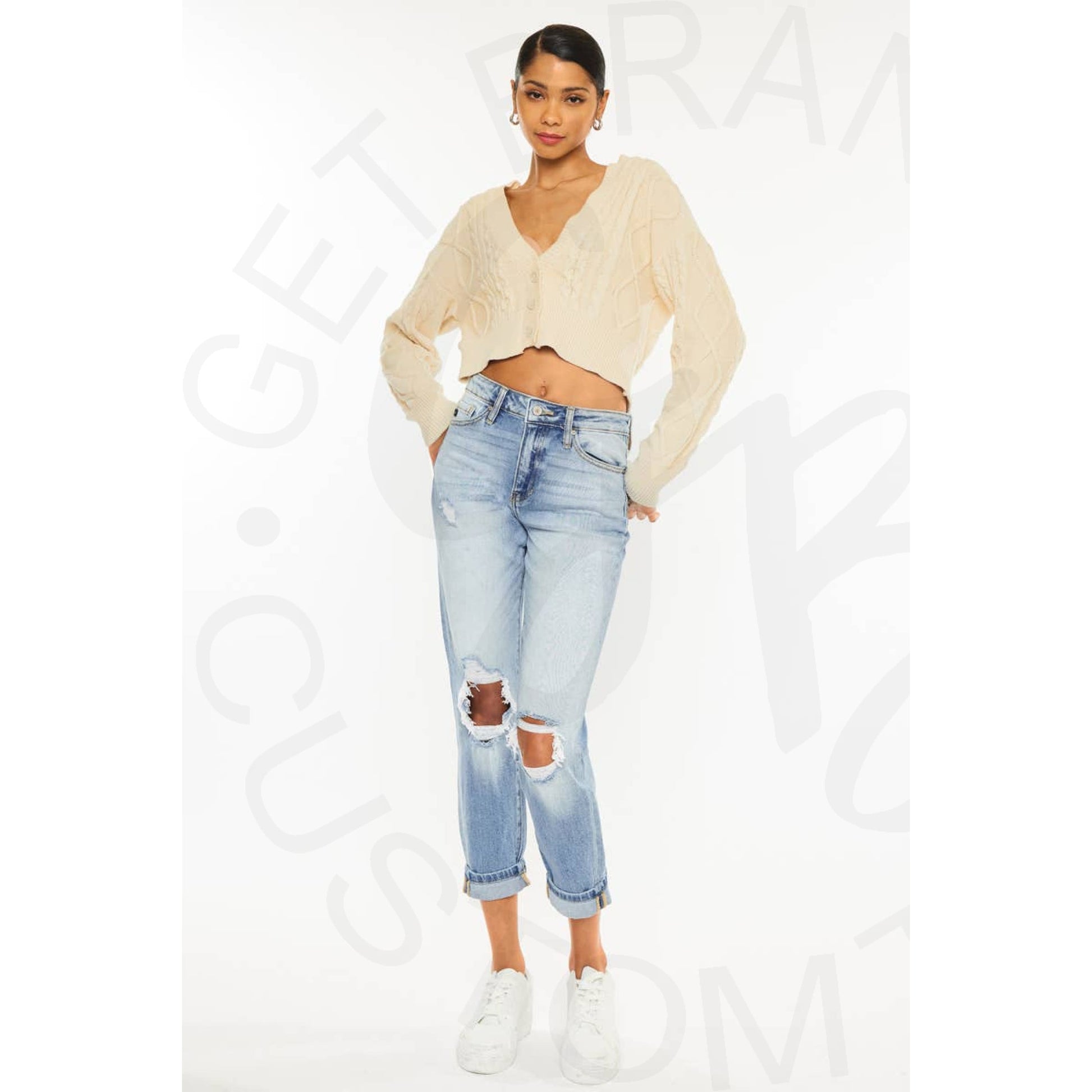 Kan Can High Rise Mom Jeans - Apparel & Accessories