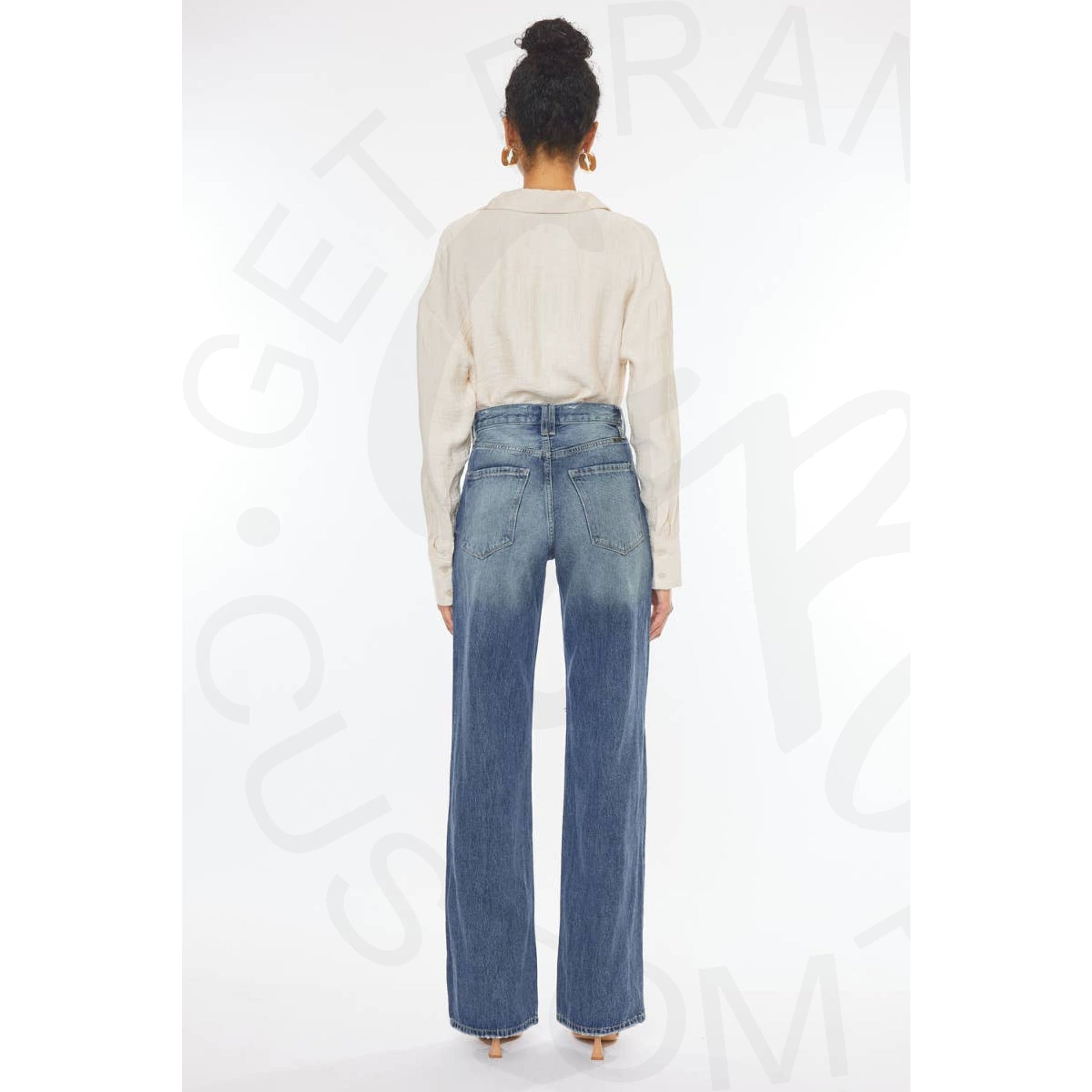 Kan Can Ultra High Rise 90’s Wide Leg Flare Denim