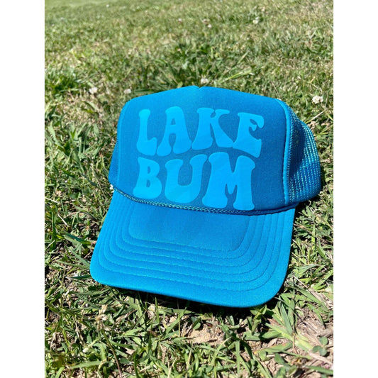 Lake Bum Neon Blue Trucker Hat - Apparel & Accessories
