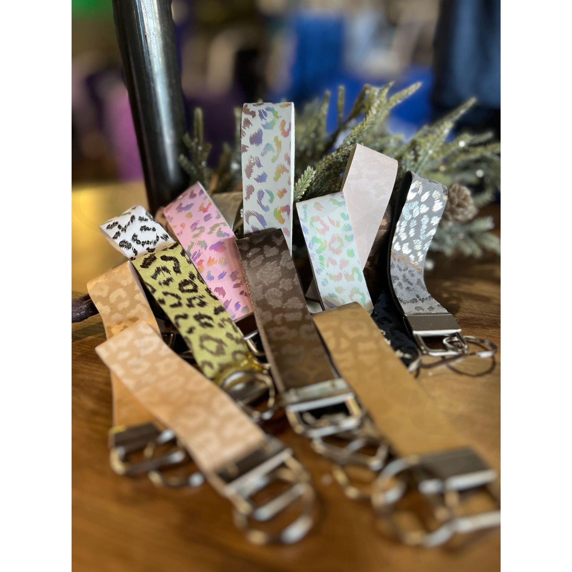 Leopard Print Wristlet Keychain