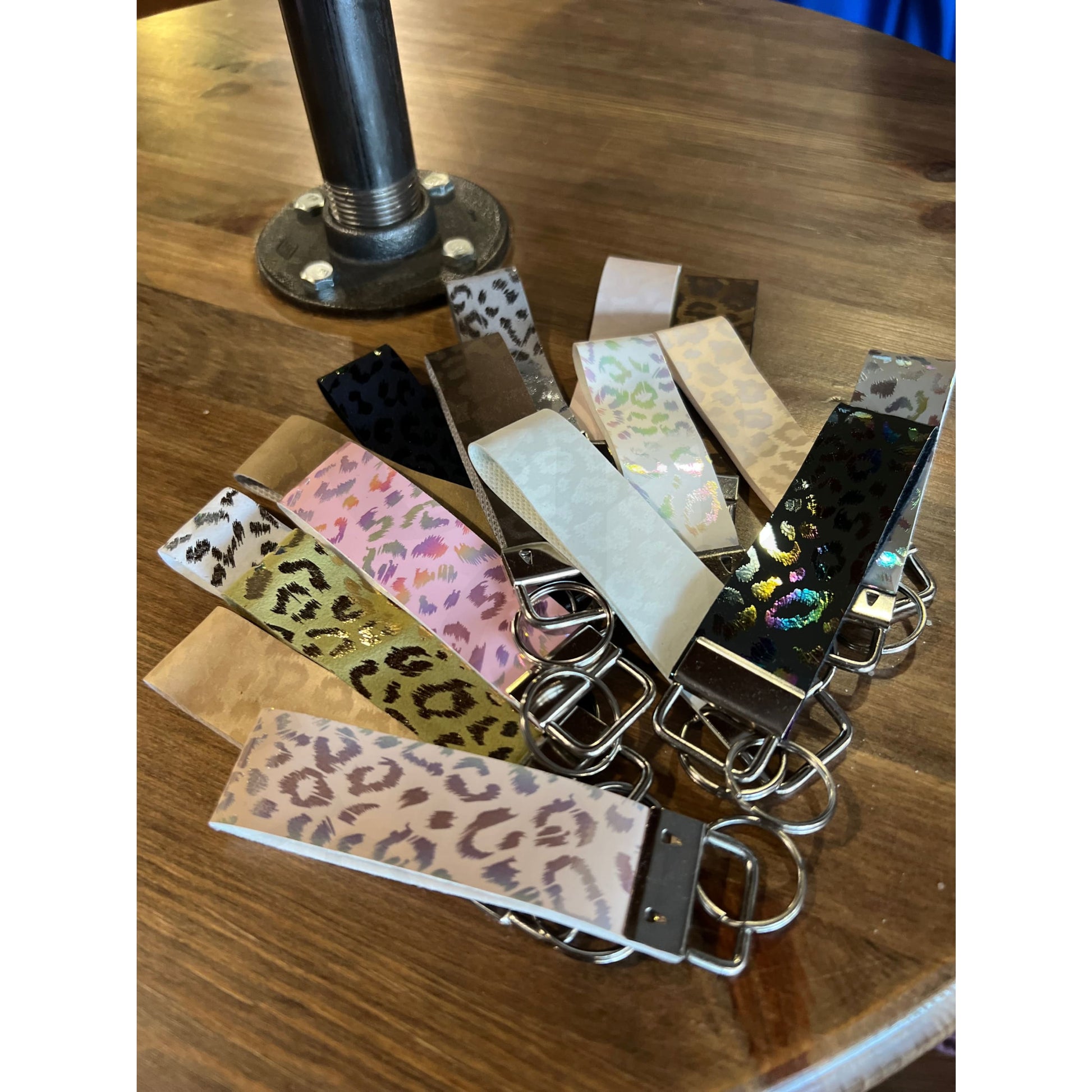 Leopard Print Wristlet Keychain