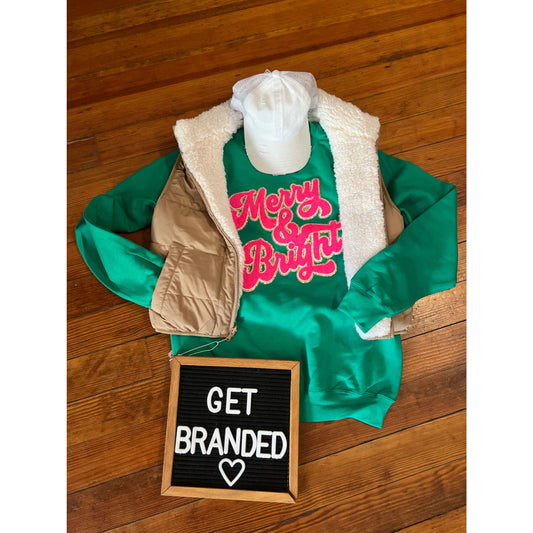 Merry & Bright Chenille Patch Crew