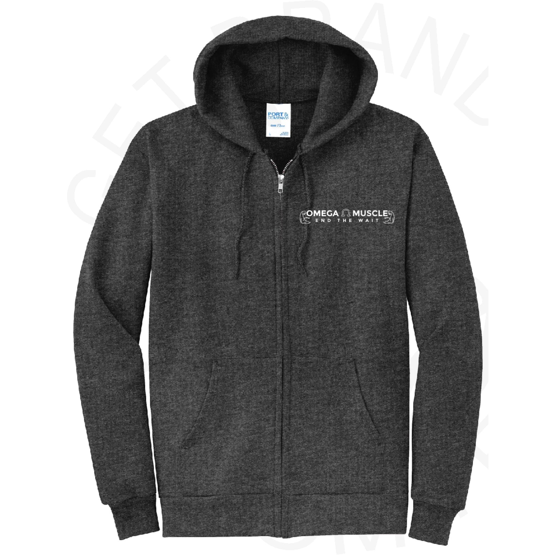Omega Muscle Full Zip Hoodie - SM / Dark Heather Grey