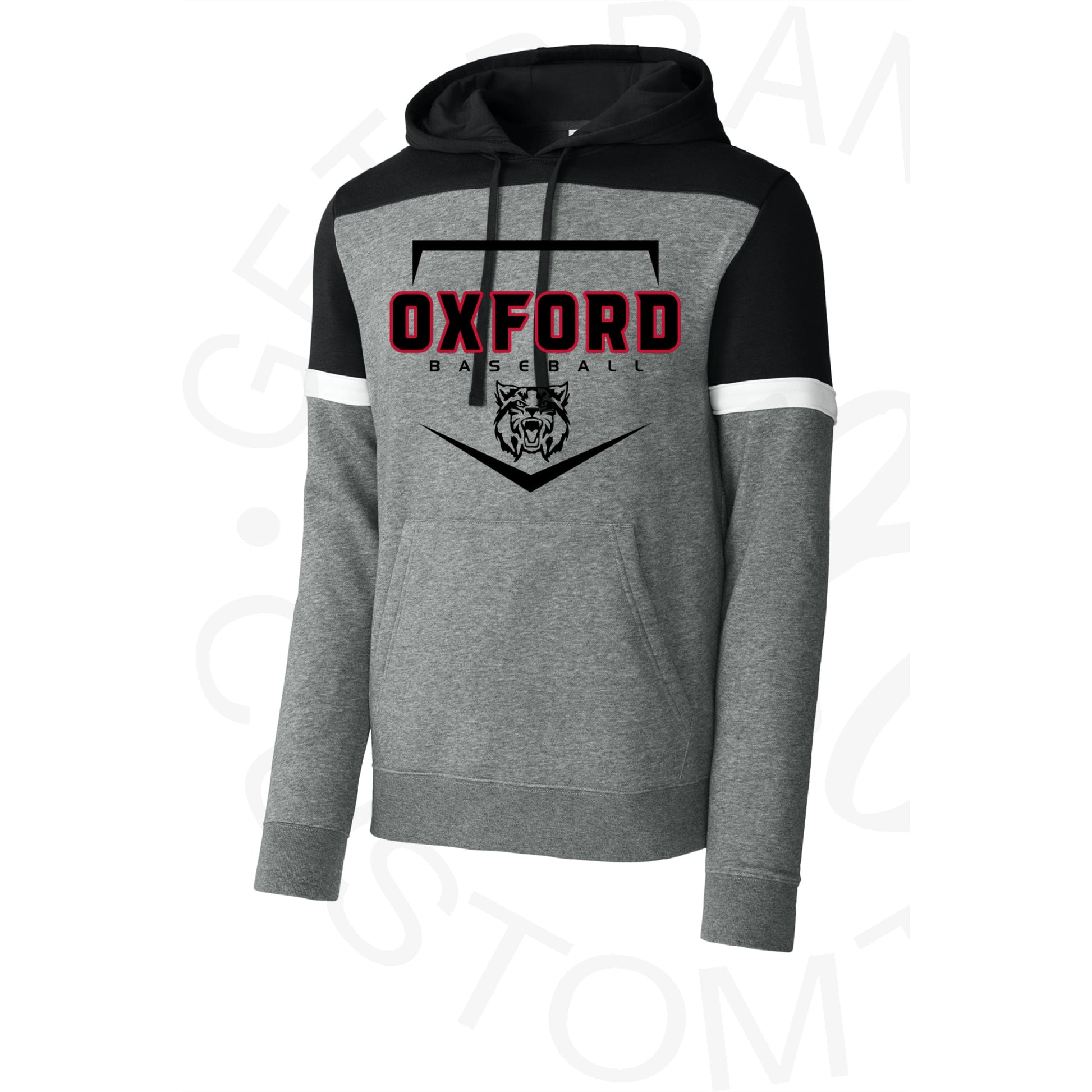 Oxford Wildcat Baseball Color Block Hoodie