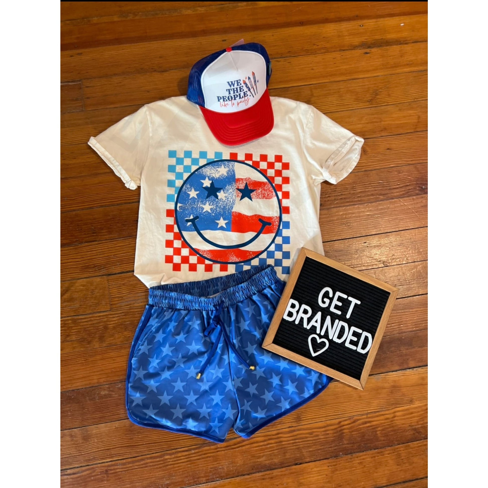 Patriotic Smiley Comfort Colors Tee