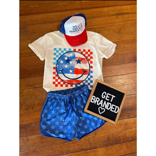 Patriotic Smiley Comfort Colors Tee