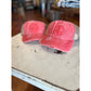Peace Sign Criss Cross Hat - Coral
