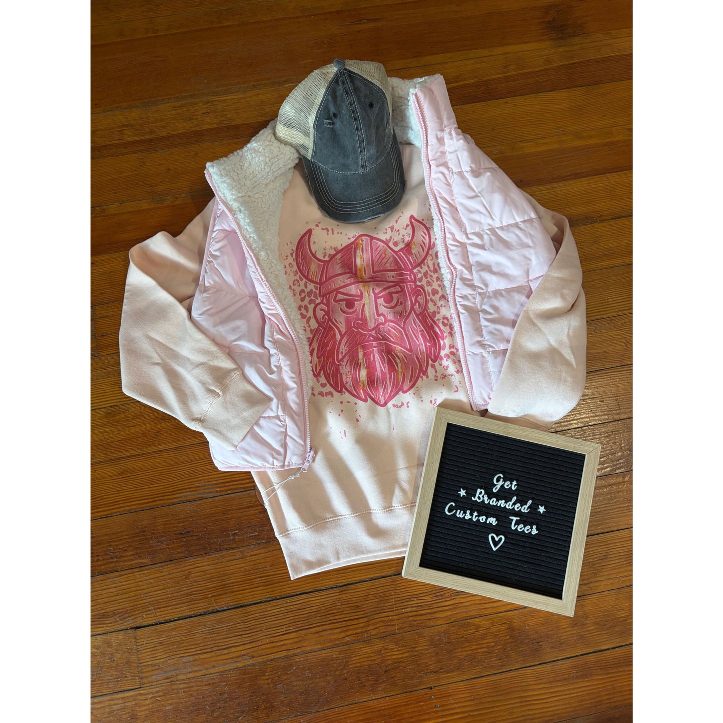 Pink Out Vikings Mascot Sweatshirt