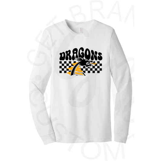 Pre Order Belle Plaine Dragons Checkered Long Sleeved Tee